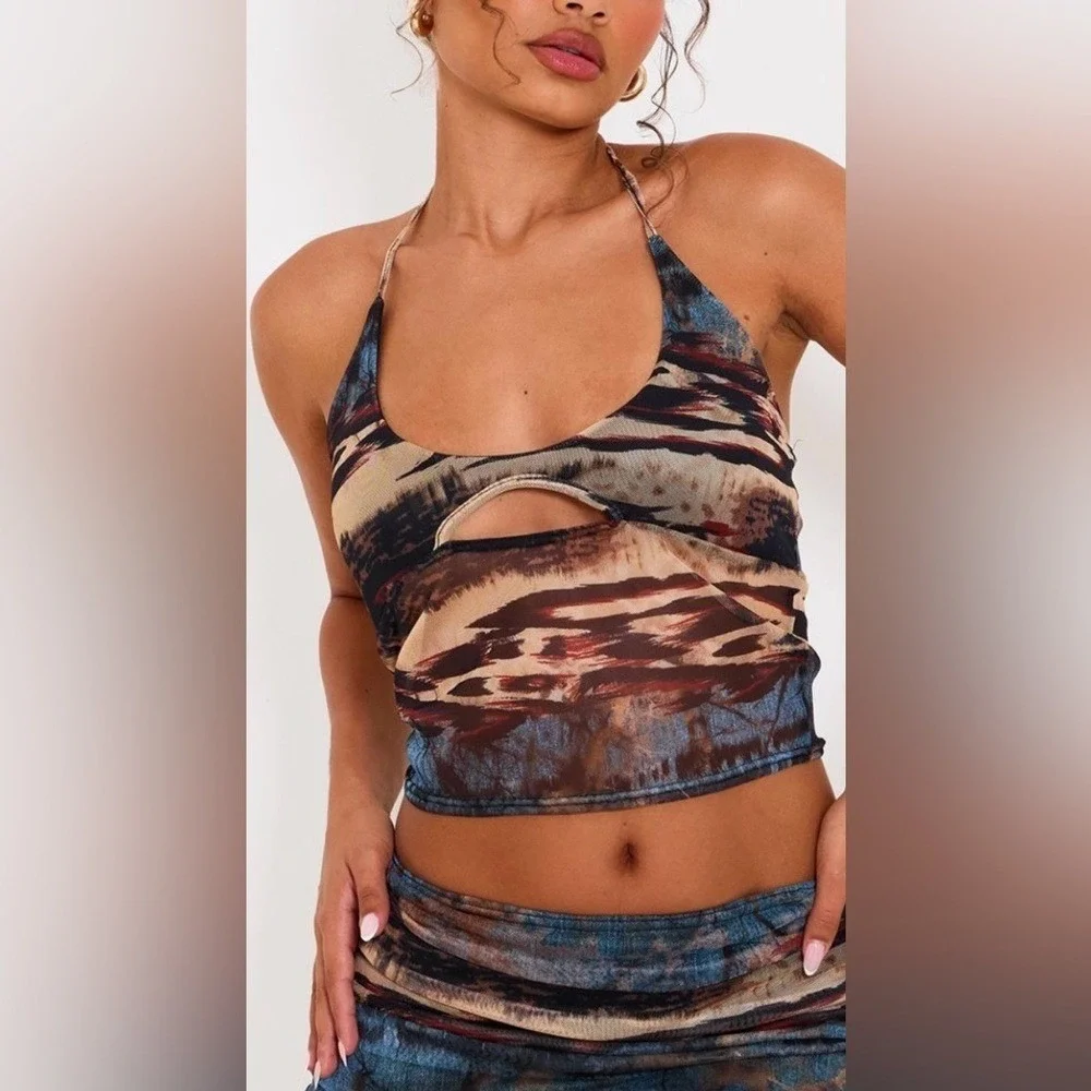 Y2K Sheer Mesh Babydoll Top Medium Whimsigoth‎ Fairy Grunge Festival Rave New